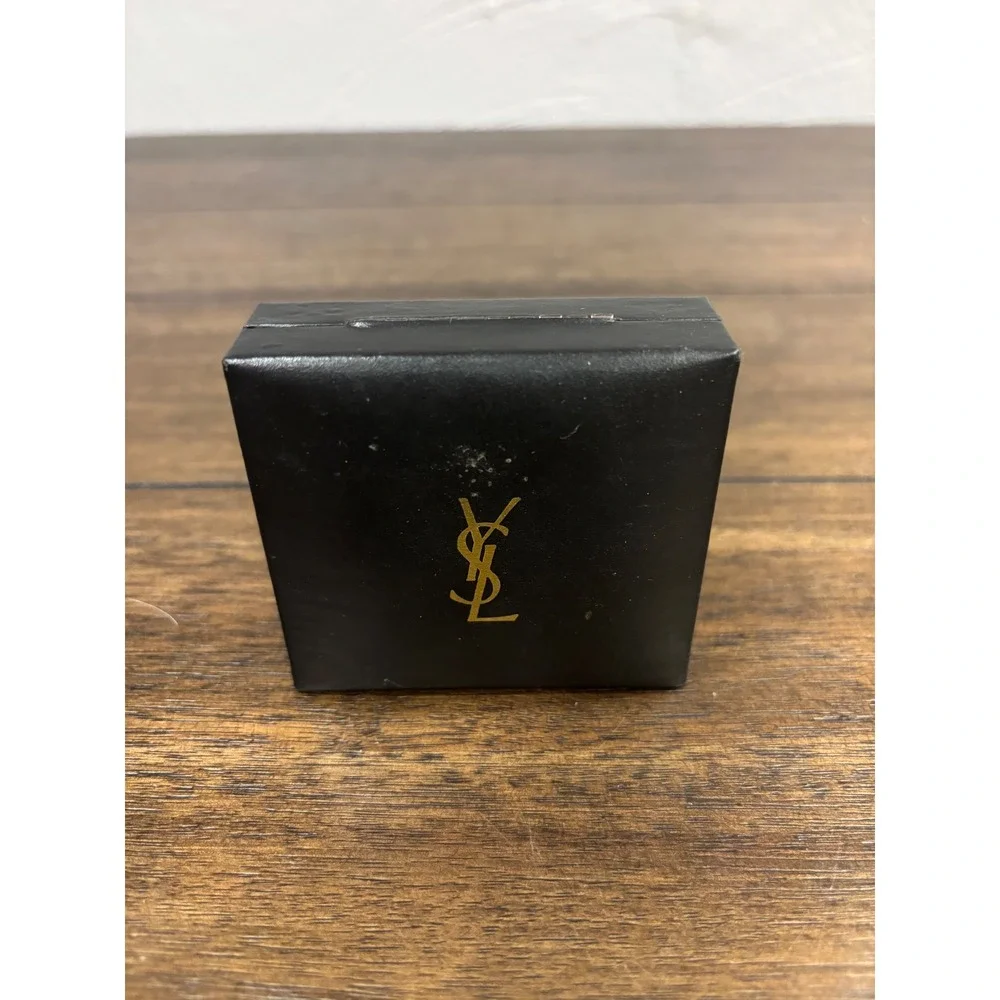 Vintage Yves Saint Laurent YSL Black Jewelry Box Gold Monogram Logo Replacement